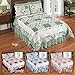 Collections Etc Hadley Floral Patchwork Reversible Lightweight Quilt, Sage, Twin