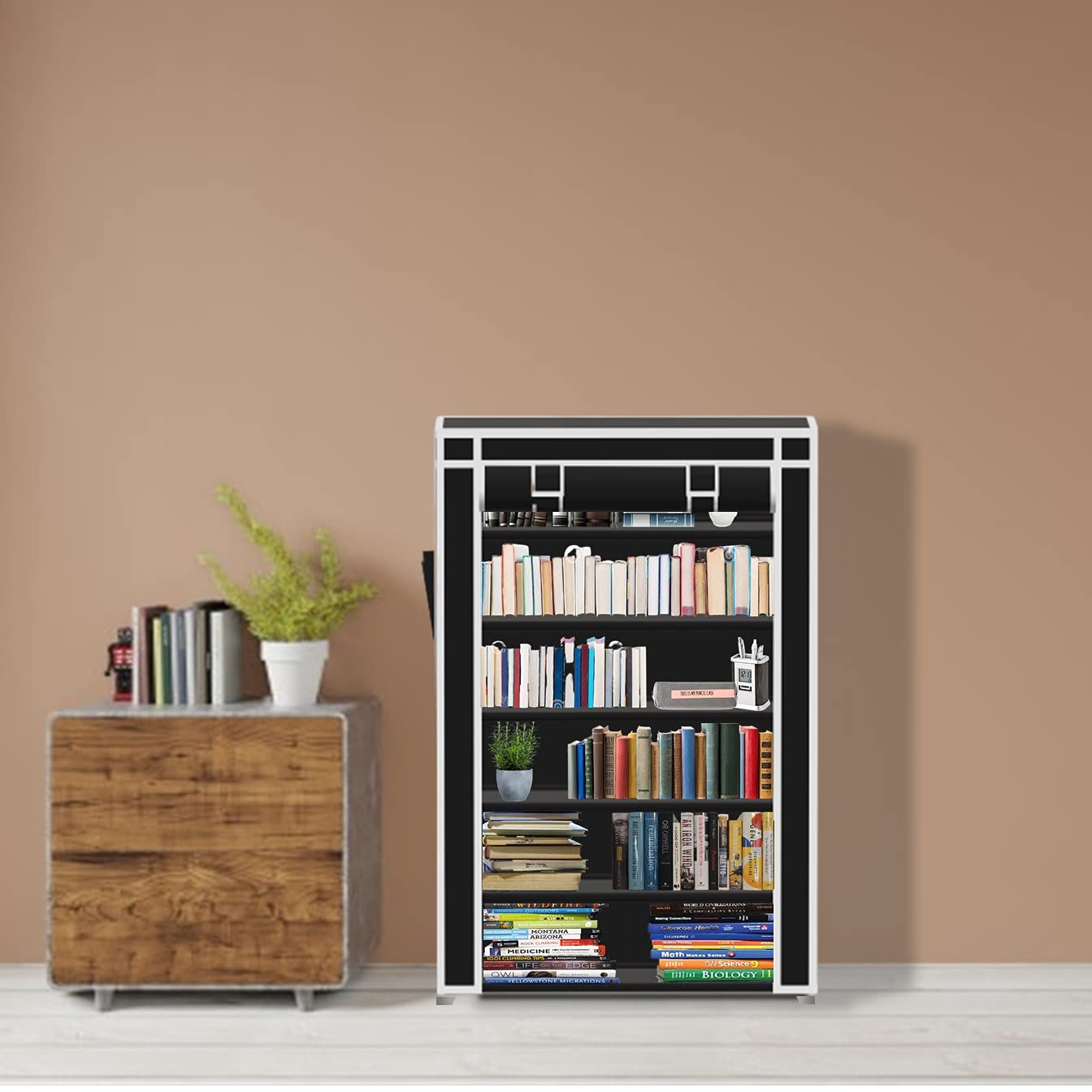 RAXON WORLD Collapsible Bookshelf with CoverStorage Rack for KidsBooks