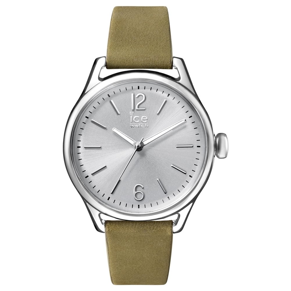 Ice-Watch - ICE time Khaki Silver - Women's wristwatch with leather strap - 013070 (Small)