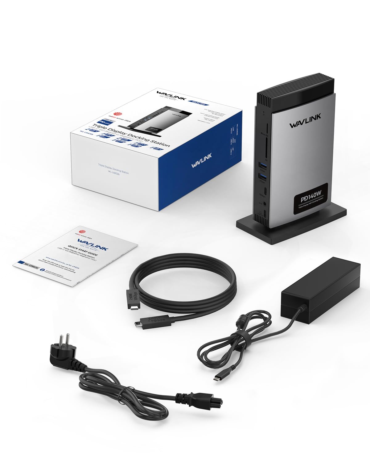 WAVLINK Laptop Docking Station Dreifaches Display (Single 8K@30Hz/4K@144Hz), USB C Dock 125W PD3.1 Pass-Through, 2*HDMI, DP, Ethernet, SD/TF, für Windows 8