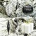 ITART 127ct Christmas Tree Ornaments Decorations Assortment Including Tree Topper Balls Snowflakes Stars Pine Cones Miniature Gift Boxes and Beads Garlands Finial (White and Black)