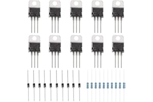 DAOKI 30pcs TIP120 60V 5A NPN Darlington Bipolar Power Transistor TO-220 3Pin for Arduino with 2.2k Ohm Resistors, 1N4001 DIODE