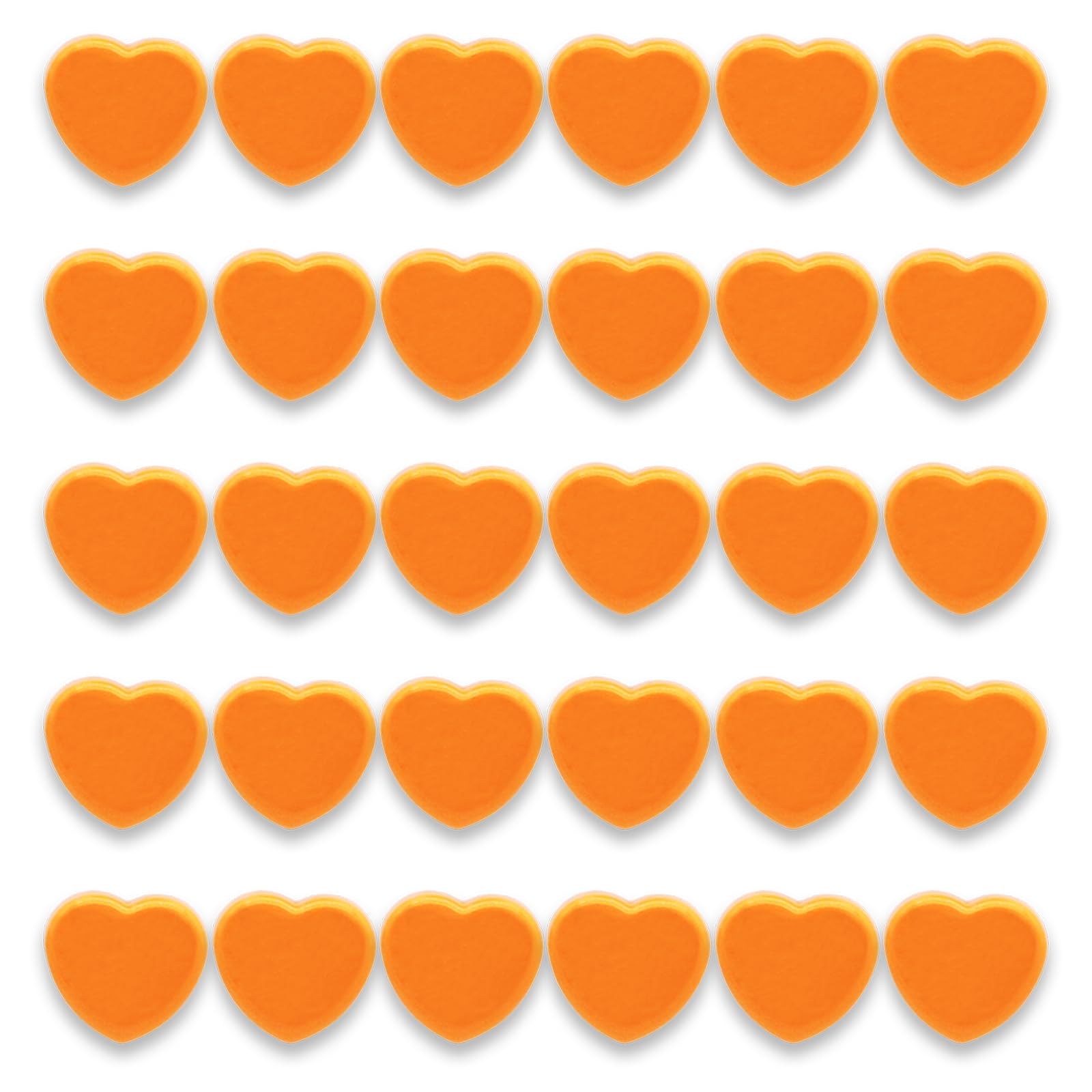 PYJLBX Strong Fridge Magnets, 30Pcs Orange Heart Whiteboard Magnets, Heavy Duty Mini Magnets for Adults, Small Cute Notice Board Magnet for Crafts, Office, Kitchen, Refrigerator, School,Home Organiser