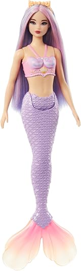 Barbie Mermaid Doll with Pink Lilac Hair and Shell Bodice HRR06 view 5