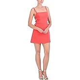 BCBGMAXAZRIA Womens Sleeveless Square Neck Blow Embellished Mini Dress