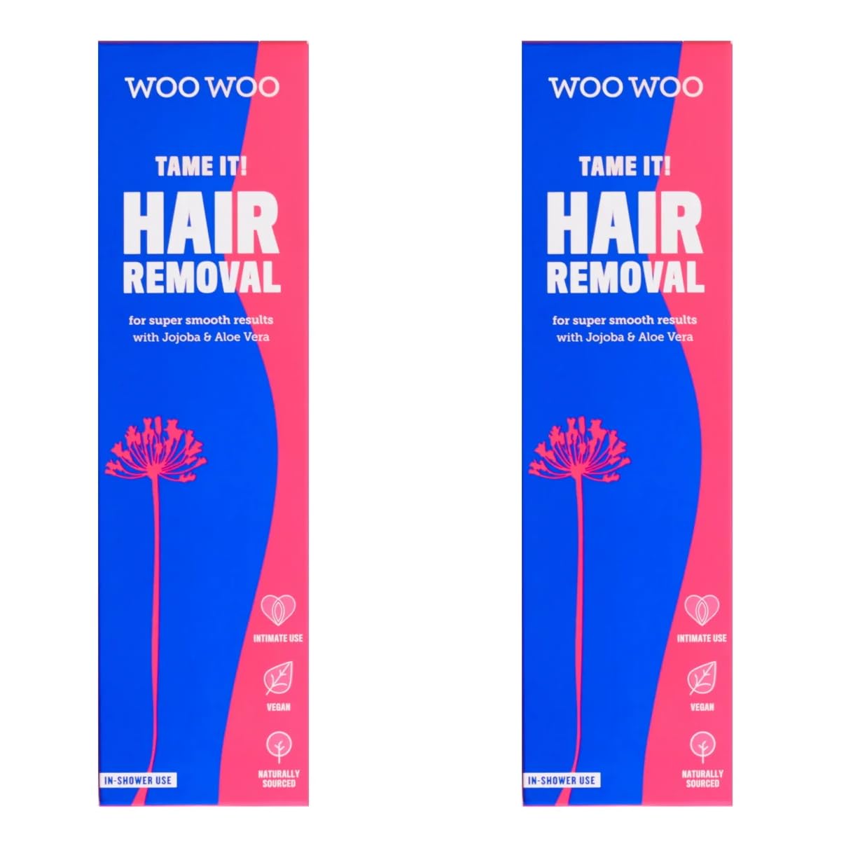 WooWoo Tame It! Natural Intimate Hair Removal Cream 50 ml (Pack of 2)