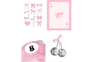 Yeaqee 4 Pcs Diamond Art Kits DIY Painting for Adult Aesthetic Wall Diamond Crafts Aesthetic Room Decor Cute Painting Pictures 5d Craft Wall Decor for Home 10 x 11.8''(Coquette)