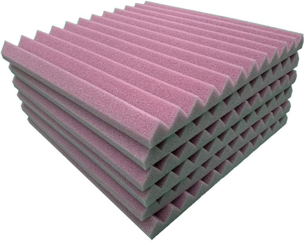 chenqiu Acoustic Foam 6Pcs Panel Sound Stop Absorption Sponge Studio Ktv Soundproof Egg Crate Acoustic Tiles Sound Insulation Sound Dampening Studio Sound Proof Padding