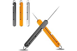 Phowedaer Portable Titanium Toothpicks,Retractable Toothpicks Reusable Pocket Metal Toothpick with Stainless Steel Toothpick Holder Keychain Telescopic Toothpicks (3 Pieces)