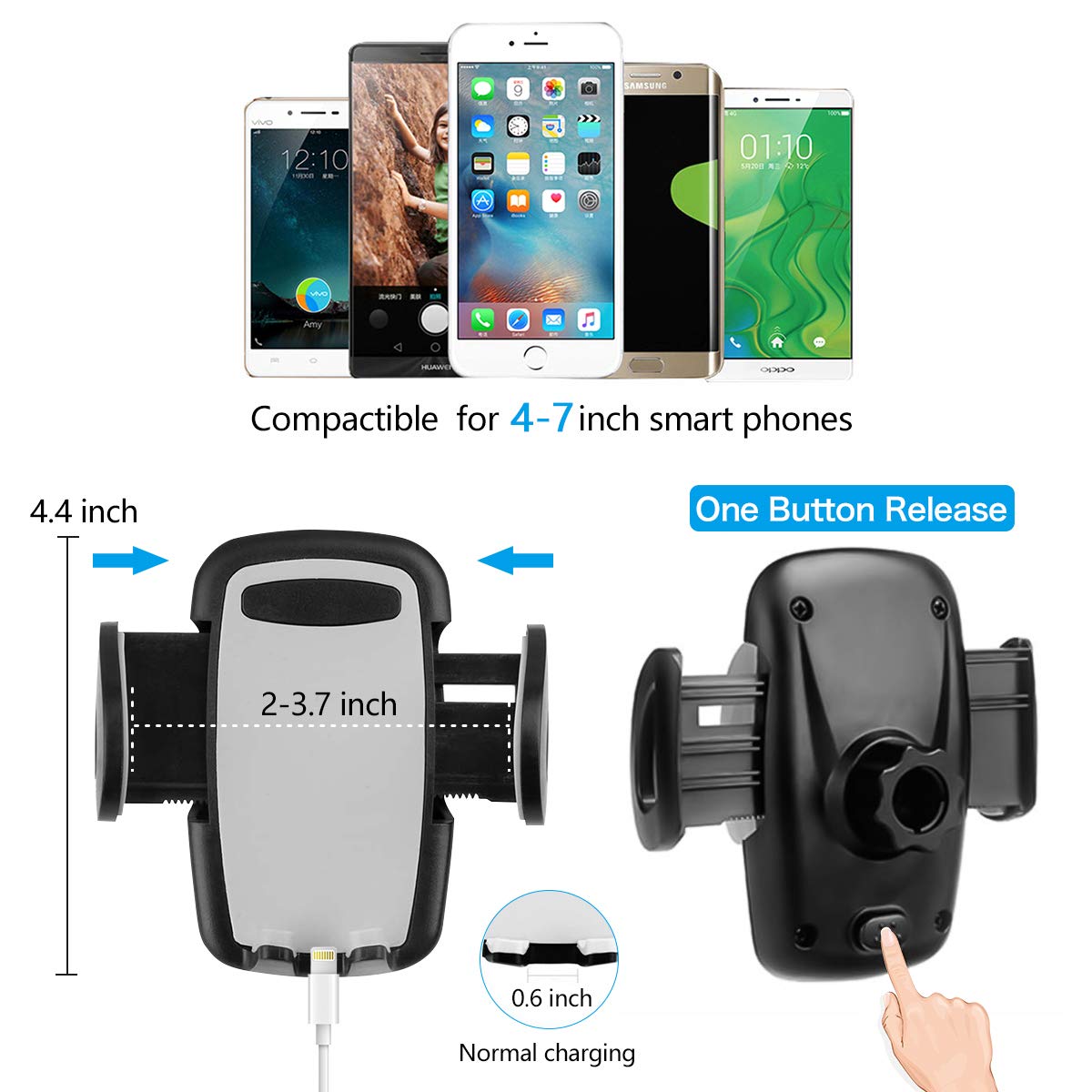 2 in 1 Air Vent & CD Slot Phone Mount,Universal Car Phone Holder,Stable Cell Phone Holder for Car Compatible with iPhone Xs/Xs Max/XR/X/8/8+/7 Plus and Samsung Galaxy S10/S10+/Note 10 Pro/9/S9/S8 Plus