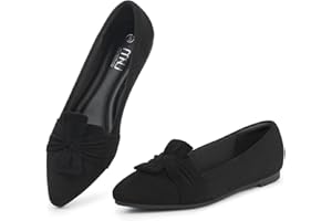 MUSSHOE Women's Flats Dressy Pointed Toe Comfortable Bowknot Ballet Flats Shoes