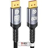 Sniokco 80Gbps DisplayPort Cable 2.1 5FT, VESA Certified 16K DP Cable 16K@60Hz 8K@240Hz 4K@540Hz 360Hz 240Hz Compatible with HDR HDCP 2.3 DSC FreeSync G-Sync Monitor Graphics RTX 5090 4090 PC HDTV