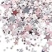 Tatuo 60 g Metallic Foil Star Confetti Sequin for Wedding Bachelorette Bridal Shower Party Decoration (Rose Gold and Silver)