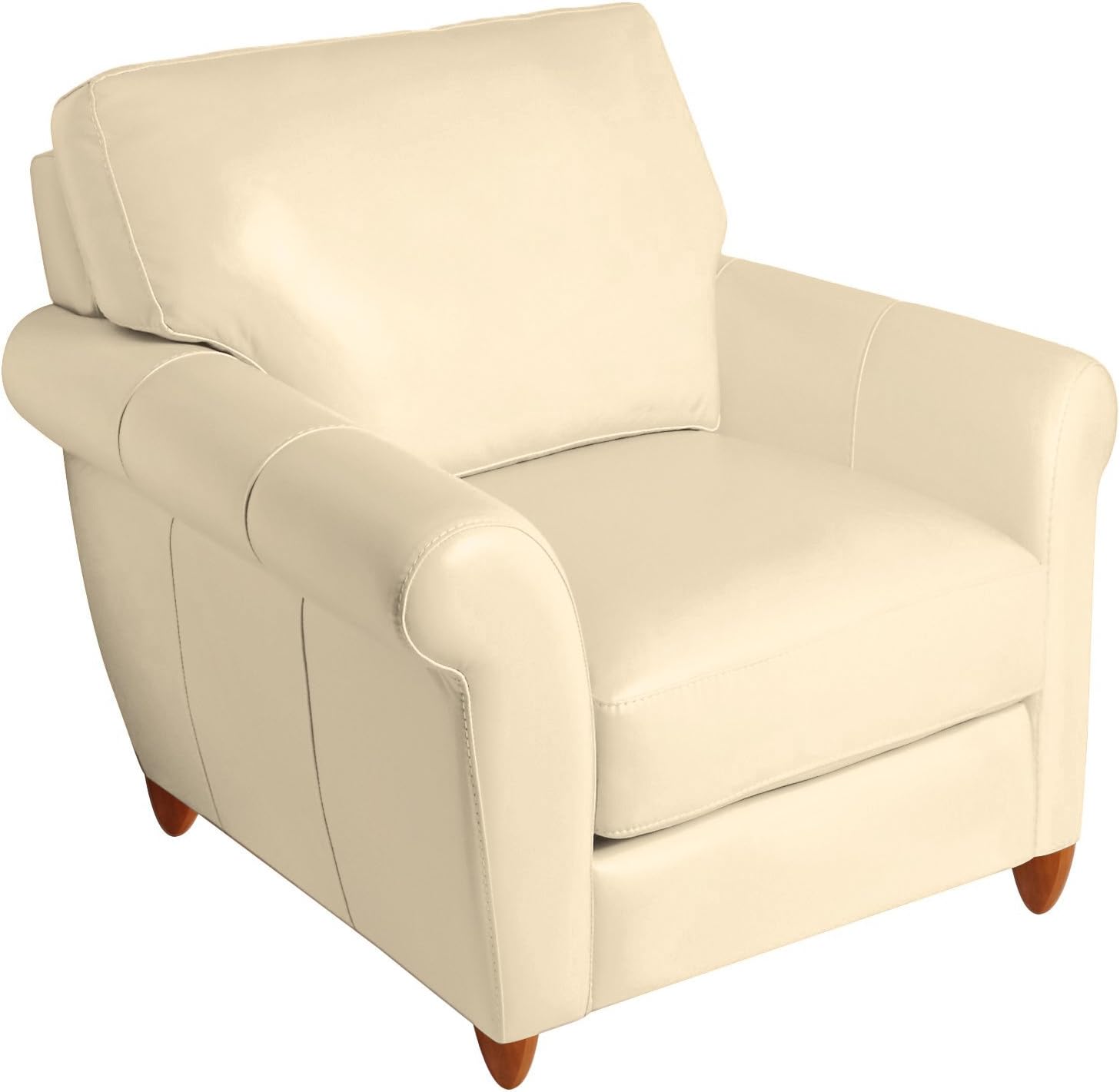 Omnia Leather Cameo Chair in Leather, Chocolate Legs, Navajo Ivory