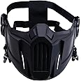 Airsoft Mask Creative Protective Half Face Mask Outdoor Game Mask Costume Mask Outdoor Sports Masks (Black)