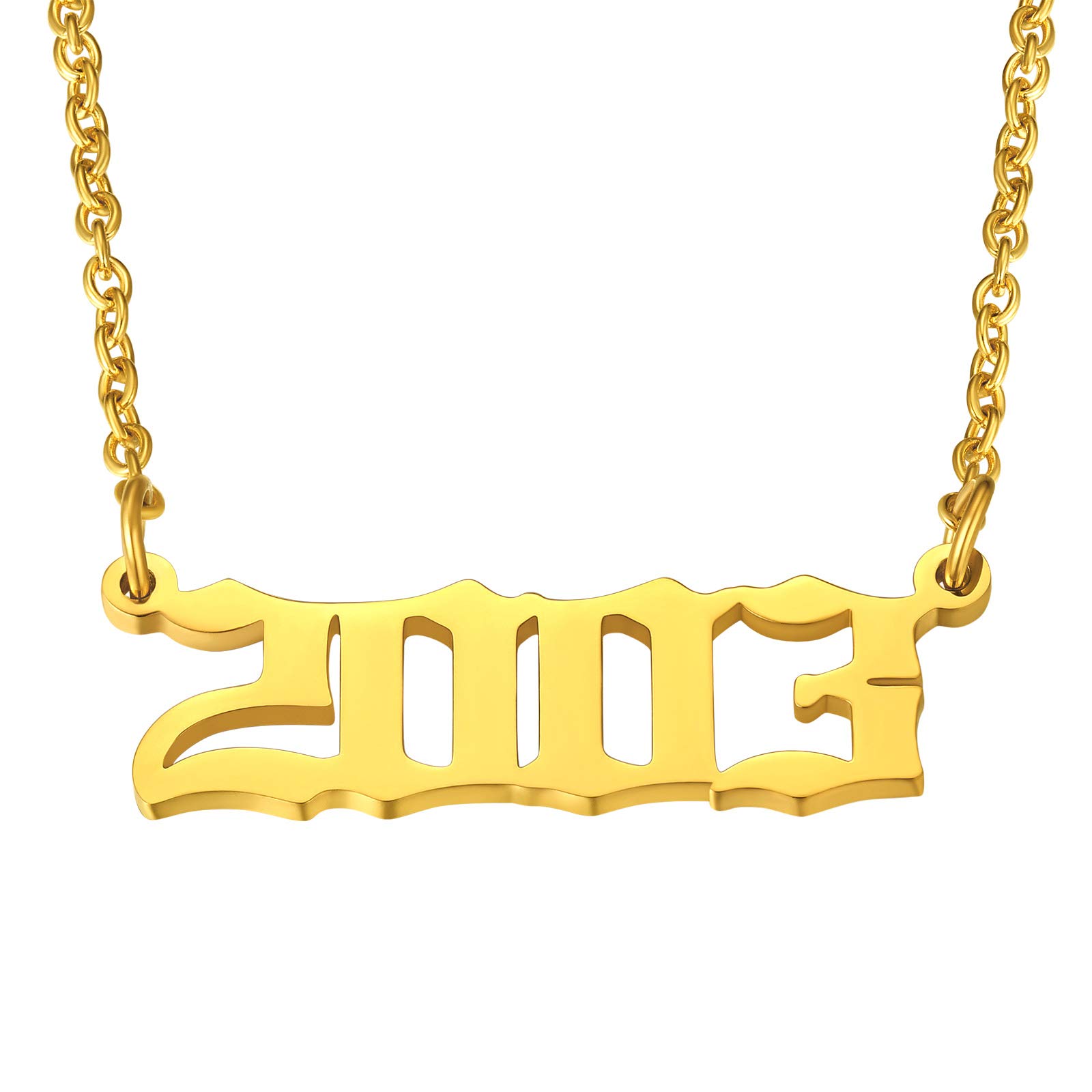 FindChic 2003 Necklace Gold Number Necklace for Women