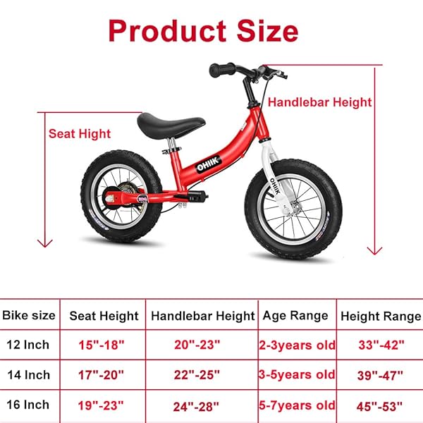 OHIIK BALANCE BIKE 2 IN 1 FOR KIDS 2 3 4 5 6 7 YEARS OLD,BALANCE TO PEDALS BIKE,12 14 16 INCH KIDS BIKE,WITH PEDAL KIT,TRAINING WHEELS,BRAKES (14 INCH, RED)