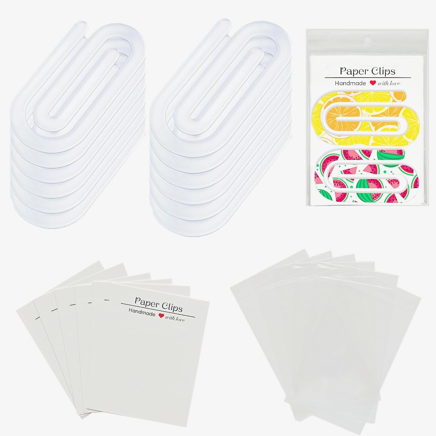 Photo 1 of 24PCS Sublimation Paper Clips Blanks Jumbo,Giant Acrylic Paper Clips Sets,Large Sublimation Paperclips Packaging with Display Cards Bags,Clear Sublimation PaperClips for Heat Transfer DIY 4x2Inch
