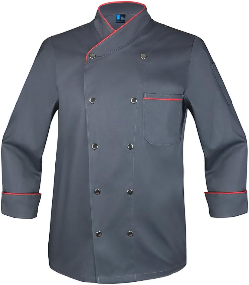 10oz apparel Twill Snap Front Chef Coat Long Sleeve