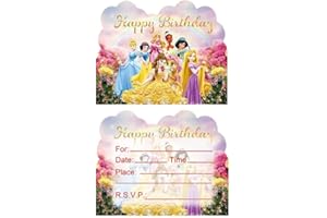 Ananju 20pcs Princess Birthday Invitations,Princess Party Invitations Birthday Party Supplies Decoration(Invitations20pcs)