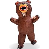 Camlinbo Halloween Inflatable Bear Costume for Kids, Full Body Blow Up Brown Bear Costume for Halloween Inflatables Cosplay Party