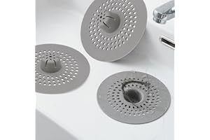 3 Pack Silicone Bathtub Drain Hair Catcher - Shower Drain Protector for 1.48" to 1.76" Regular Drains, Easy-to-Clean Reusable