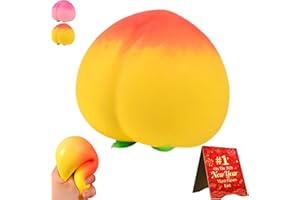 Peach Squishy Slow Rising Stress Relief Toy, 2Pcs Realistic Peach Shaped Fruit Squeeze Balls, Soft Flexible Fidget Toys Decom
