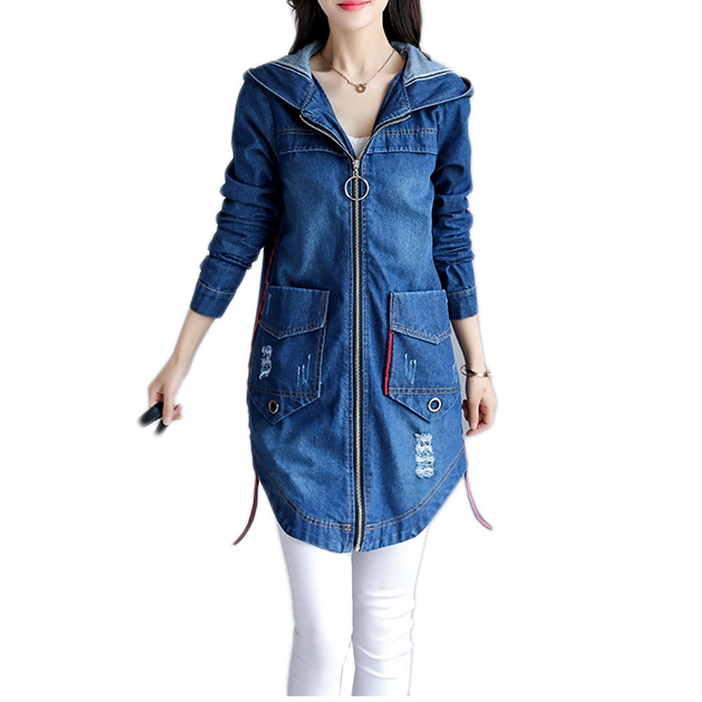womens denim jacket with hoodie