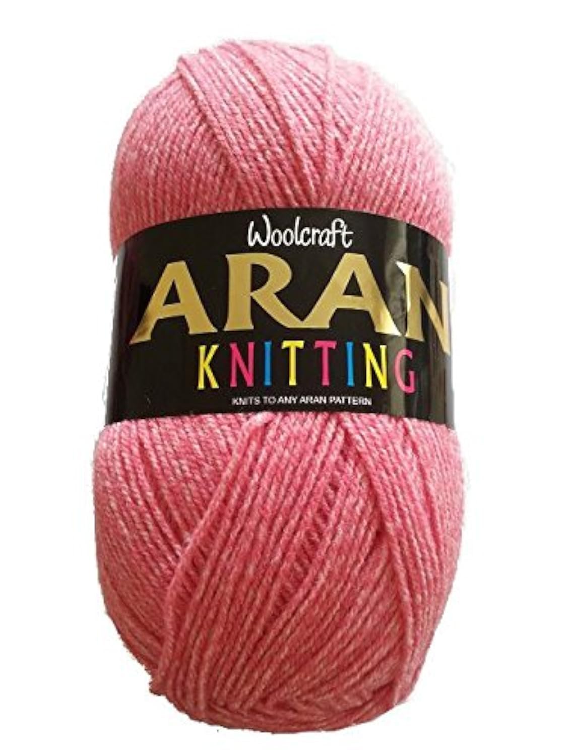 Woolcraft Aran Knitting Yarn 400g with Wool 823 Pink Marl
