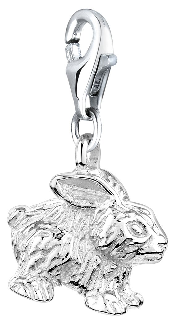 Nenalina Rabbit Carabiner Charm Pendant for Charm Bracelet 925 Sterling Silver 713206-000, Sterling Silver, No Gemstone