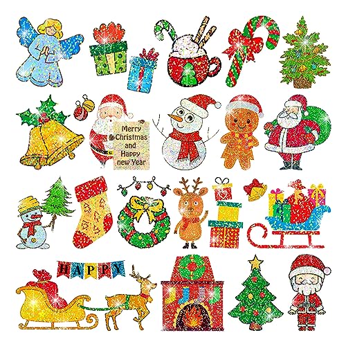 PARTYWIND 28 Sheets (245 Glitter Styles) Christmas Tattoos for Kids Stocking Stuffers, Christmas Birthday Party Supplies Favors Decorations, Xmas Holiday Goodie Bag Fillers Games for Children