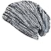 FORBUSITE Mens Slouchy Long Oversized Beanie Knit Cap for Summer Winter B08 (B5001x-Black w Grey)