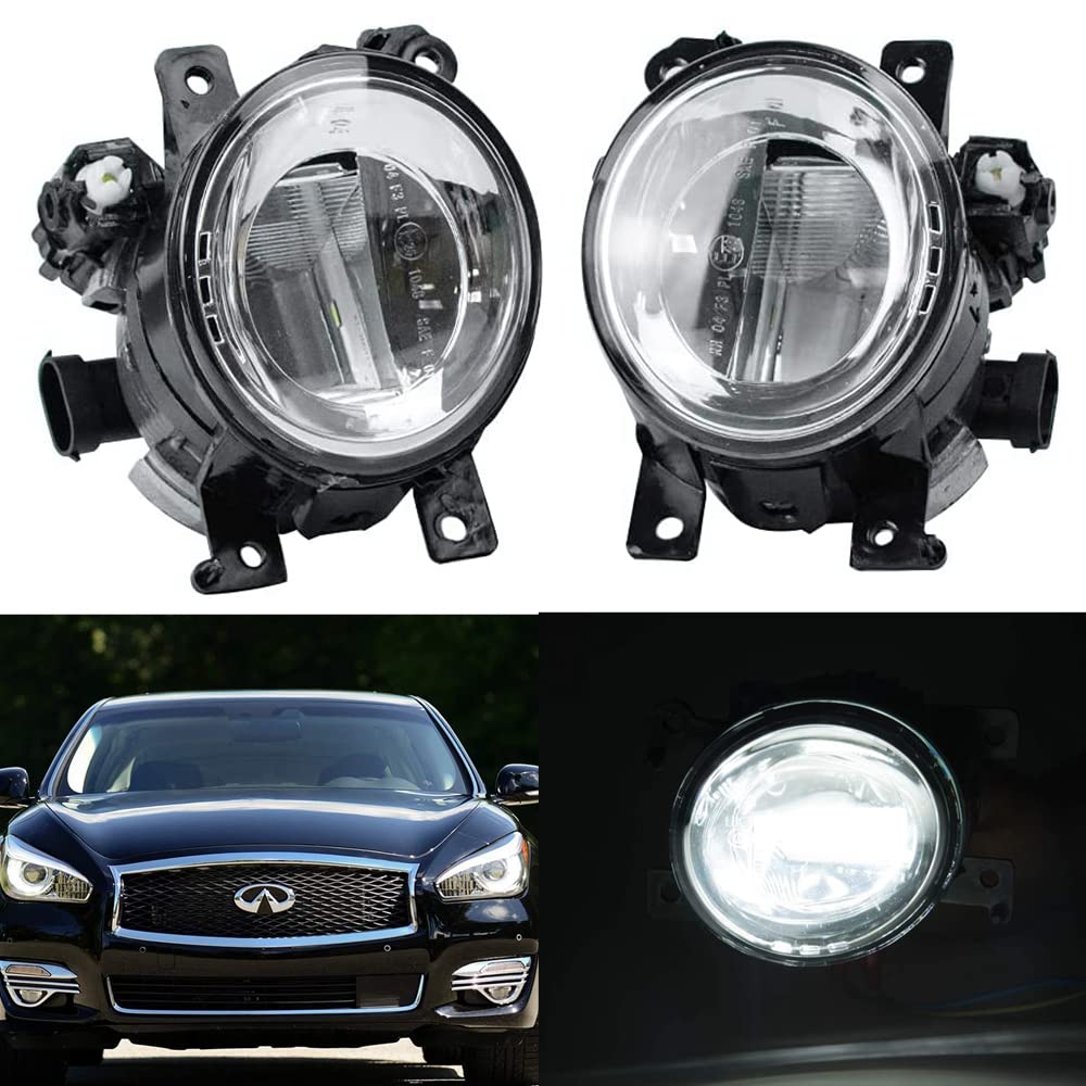 Photo 1 of BestParts New Pair of LED Front Fog Light Lamp RH LH Compatible with Infiniti Q50 QX50 Q60 QX60 Q70L QX80 Replaces IN2593108 IN2592108 261554GA0A 261504GA0A 261554GA0B 261504GA0B 11660500L 11660499R