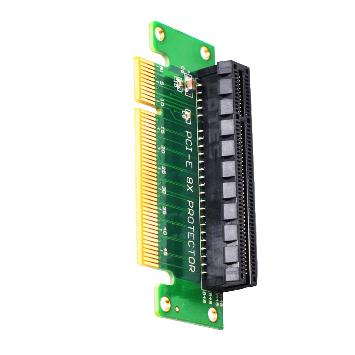 WLGQ PCI-E 8X male to female riser PCIe 8X left bend 90 degrees adapter interface protection — image 1