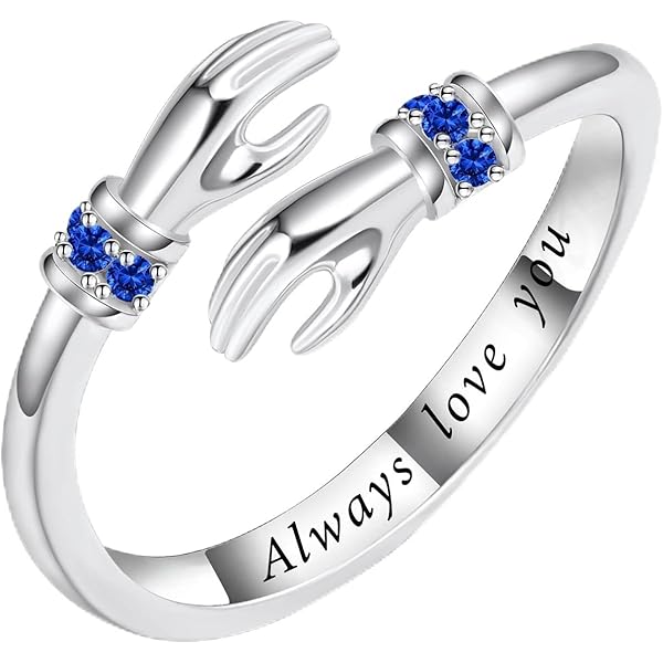 STROLLGIRL Anillo De Plata 925 Con Texto En Inglés "I Love You" Grabado De Plata De Ley Ajustable Para Madre, Hija, Hermana, Metal