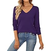 QUALFORT Women's Sweater 100% Cotton Long Sleeve Pullover Sweater Soft Lightweight Knit Tops 2026