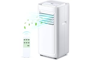 FEELFUNN 8000 BTU Portable Air Conditioners Cools 350 Sq.Ft. - 3-in-1 Portable AC Units for Rooms with Remote Control/Sleep Mode/24H Timer, AC Unit for Bedroom Apartment Garage, Window Kit Included