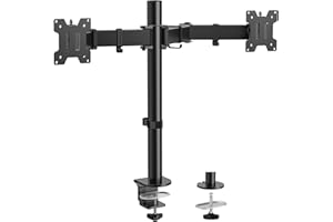 HUANUO Dual Monitor Mount up to 32 inches Screens, Dual Monitor Stand Hold 17.6 lbs, Gaming Dual Monitor Arm Desk Mount Easy 