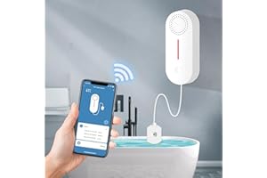 PILSAMAS WiFi Water Leak Sensor, Water Alarm Leak Detector, Wireless Tank Level Monitor w 100db Sound Light Alarm, App Alert & Monitor - Water Level Sensor, Water Detector Alarm for Basement, Home