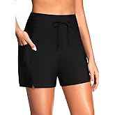 Women Swim Board Shorts - 5" High Waisted Bathing Suit Shorts with Pockets Tummy Control Swimsuit Bottom 2025 Boyshorts