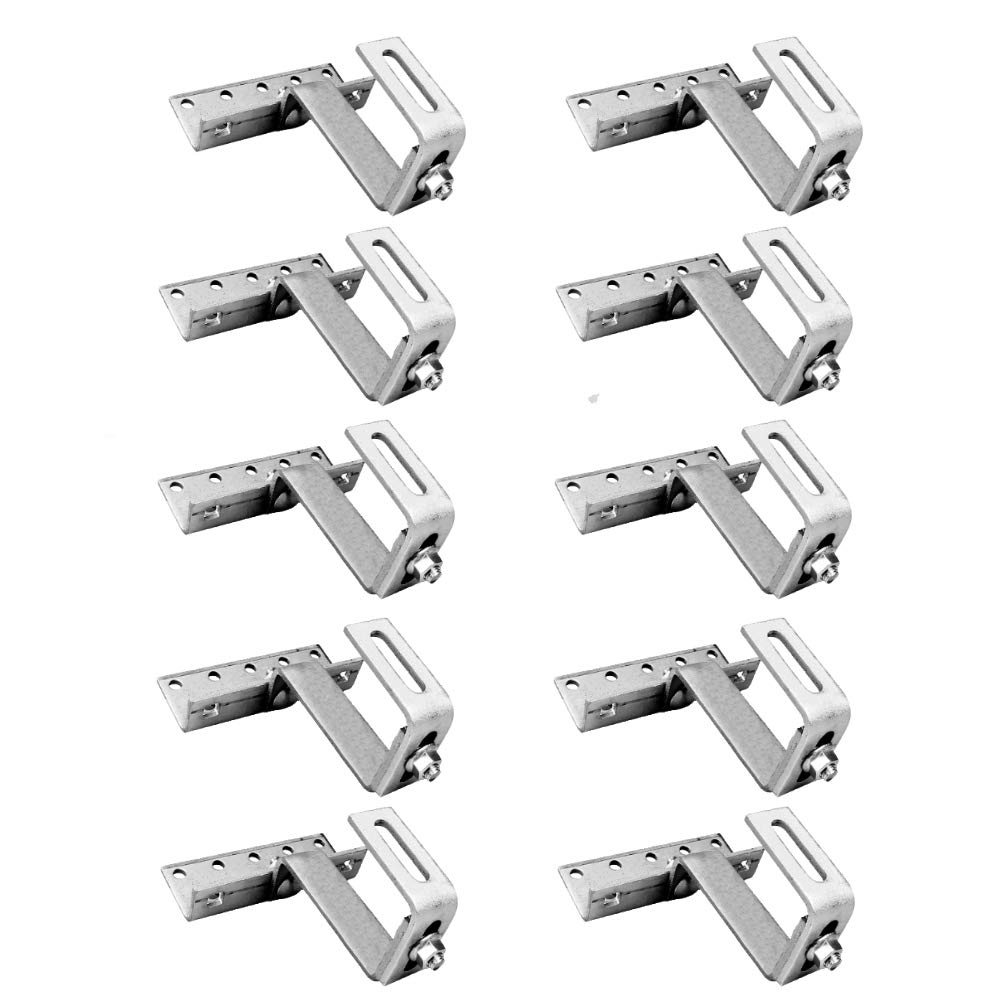 Pack of 10. Offgridtec© Roof Hook Adjustable 3-Way Roof Tile Frankfurt Pan Stainless Steel