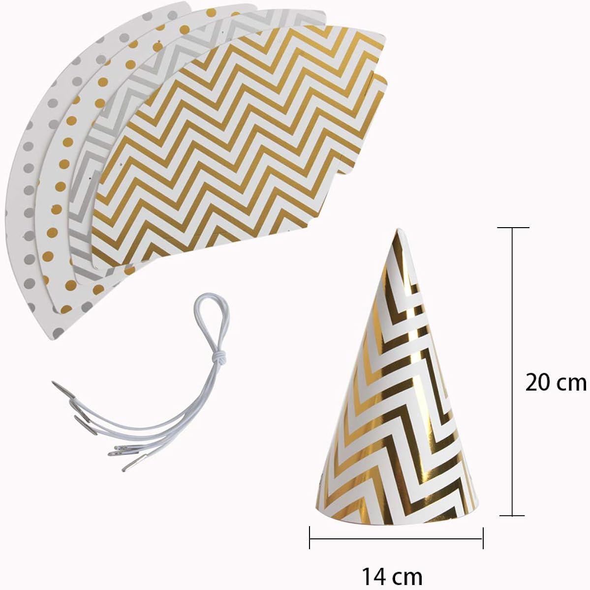 SBYURE 16 Pieces Happy Birthday Party Hats for Children and Adults, Fun Birthday Jamboree Party Hats,Gold, Silver, Medium: Clothing