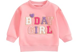 KAYOTUAS Birthday Shirt for Toddler Baby Boy Girl Cute Colorblock Letter Sweatshirt Long Sleeve Crewneck Tops Birthday Outfit
