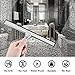 Baban Shower Squeegee with 2 Strong Adhesive Holder Hooks, Stainless Steel Glass Squeegee Window Squeegee - All-Purpose Squeegee for Bathroom/Kitchen/Car Glass/Mirror/Shower Door, 9.6 Inch, Chrome