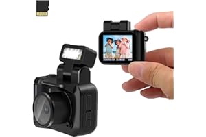 Xilecam Mini Camera Keychain with 32GB Card Mini Retro Camera Cameras Keychain Perfect for Vlogging and Daily Recording Gifts for Girl.It can be Hung on The Key（Black）