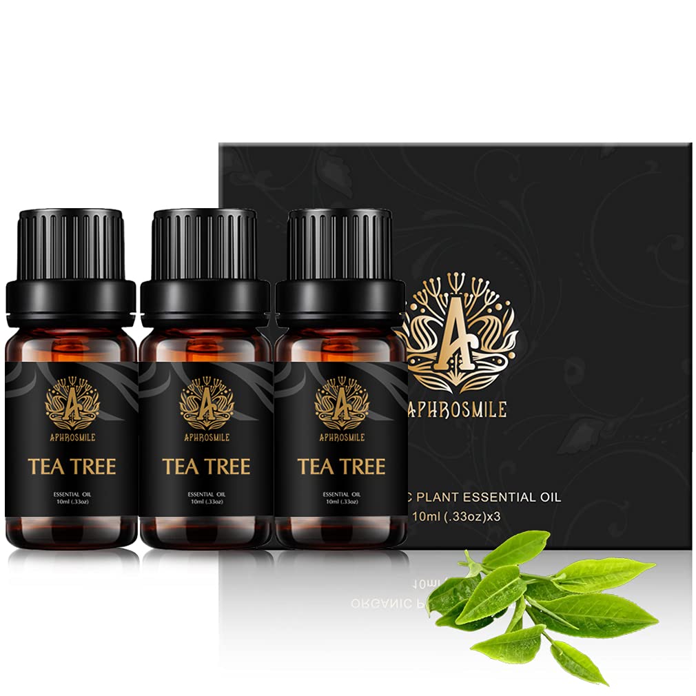 Aromatherapy Essential Oils Set, 100% Pure & Therapeutic Grade Tea Tree Essential Oils Scent Kit for Diffuser, Humidifier, Massage, 3 * 10ml Tea Tree Aromatherapy Essential Oils Fragrance Oils Sets