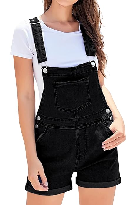 Peto Vaquero Corto Mujer Pantalones Cortos Con Tirantes Para Mujer