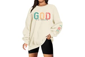 KIMSOONG Christian Sweatshirt Women Oversized God is Good Shirts Jesus Religious Pullover Bible Verse Inspirational Top