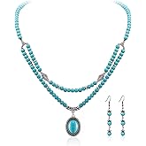 Rustic Couture's Western Necklace for Women Cowgirl Vintage Turquoise Country Jewelry