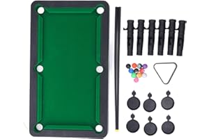 Mini Tabletop Pool Set, Portable Small Tabletop Billiards Game with Balls and Sticks High Simulation Miniature Pool Table for